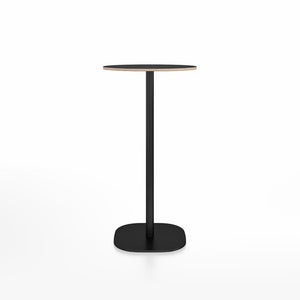Emeco 2 Inch Flat Base Bar Height Table - Round Top Coffee table Emeco Table Top 24" Black Powder Coated Aluminum Black Laminate Plywood