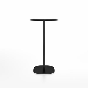 Emeco 2 Inch Flat Base Bar Height Table - Round Top Coffee table Emeco Table Top 24" Black Powder Coated Aluminum Black HPL