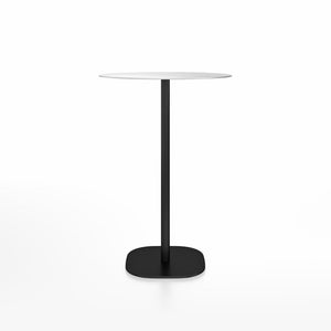 Emeco 2 Inch Flat Base Bar Height Table - Round Top Coffee table Emeco Table Top 30" Black Powder Coated Aluminum Brushed Aluminum