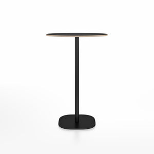 Emeco 2 Inch Flat Base Bar Height Table - Round Top Coffee table Emeco Table Top 30" Black Powder Coated Aluminum Black Laminate Plywood