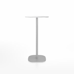Emeco 2 Inch Flat Base Bar Height Table - Round Top Coffee table Emeco Table Top 24" Brushed Aluminum Brushed Aluminum