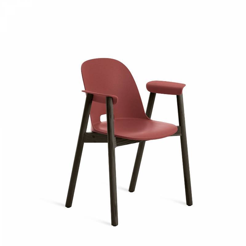 Emeco Alfi Armchair Chairs Emeco RED DARK WOOD