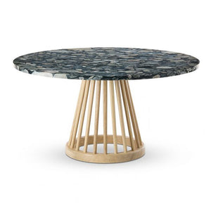 Fan Table Tables Tom Dixon Natural Oak Pebble Marble Large: 35.4" Diameter