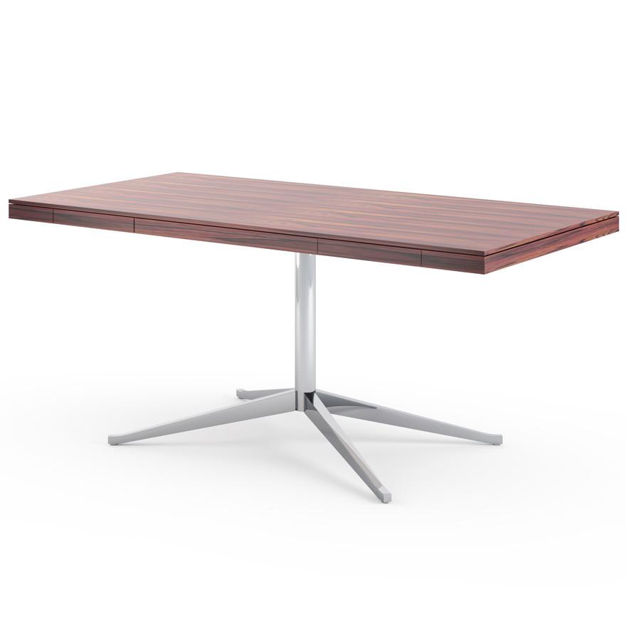 Florence Knoll Model 2485 Executive Desk Desk's Knoll Polished Chrome Rosewood + $3282.00