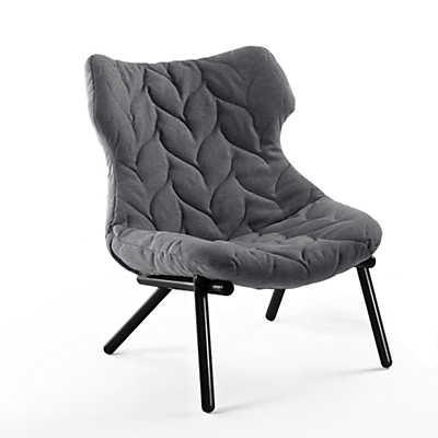 Foliage Lounge Chair lounge chair Kartell black Legs trevira - grey (C)