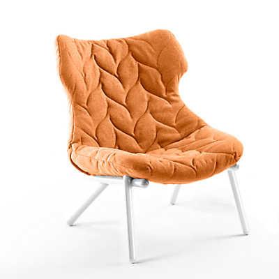 Foliage Lounge Chair lounge chair Kartell white legs trevira - orange (B)