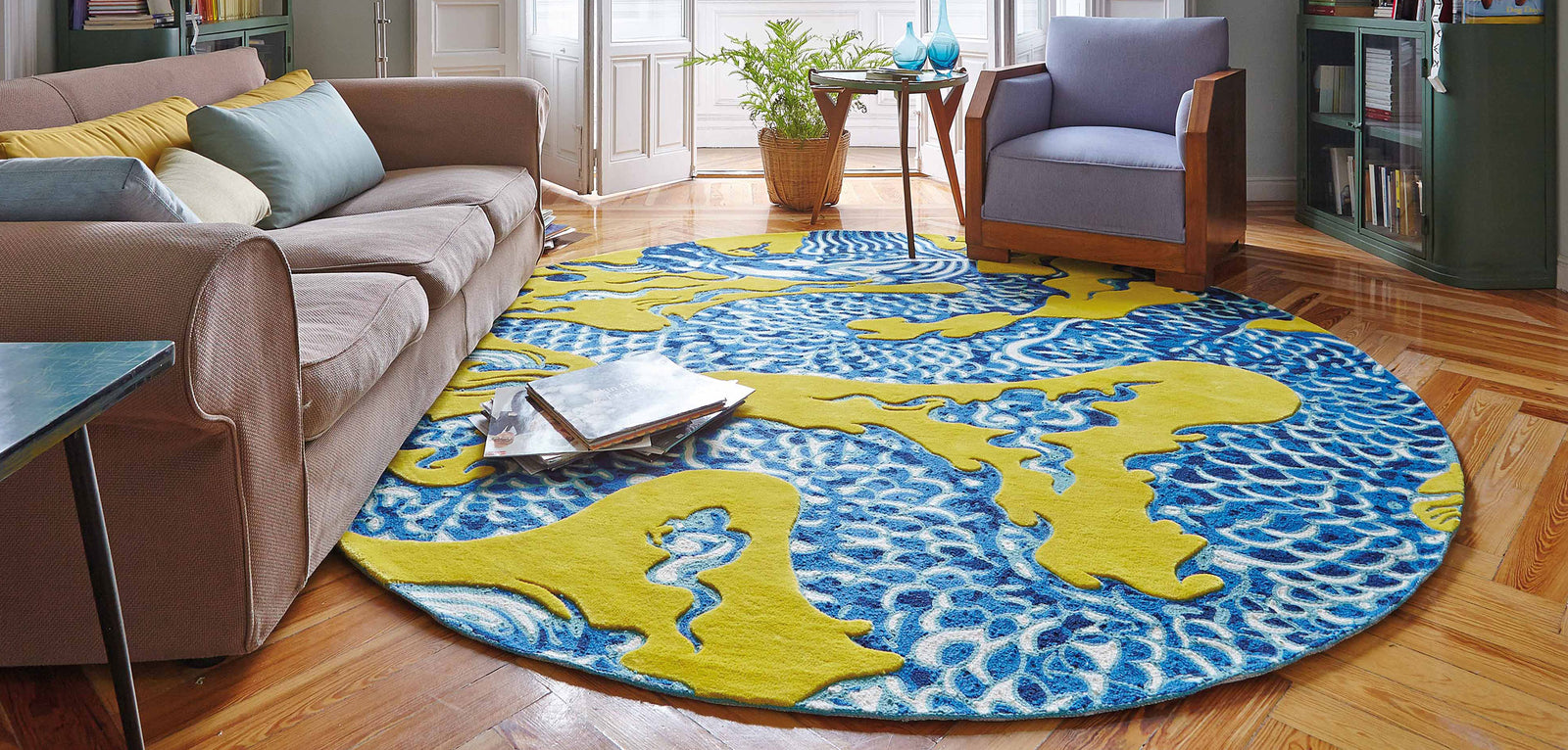 Blue China Rug Rug Gan