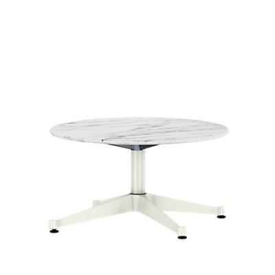 Eames Table Contract Base Round Outdoor 30" Dia. Outdoors herman miller 28 1/2-inches high Georgia Grey Marble Top White Base