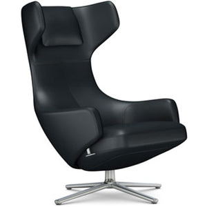 Grand Repos Lounge Chair lounge chair Vitra Polished 16.1-Inch Leather Contrast - Asphalt - 67 +$730.00