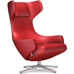 Grand Repos Lounge Chair lounge chair Vitra Polished 16.1-Inch Leather Contrast - Red - 70 +$730.00