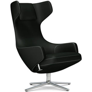 Grand Repos Lounge Chair lounge chair Vitra Polished 18.1-Inch Cosy Contrast - Merino Black - 11