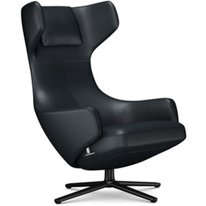 Grand Repos Lounge Chair lounge chair Vitra Basic Dark 16.1-Inch Leather Contrast - Asphalt - 67 +$730.00
