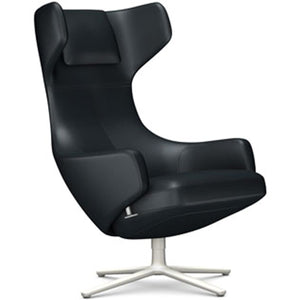 Grand Repos Lounge Chair lounge chair Vitra Soft Light 18.1-Inch Leather Contrast - Asphalt - 67 +$730.00