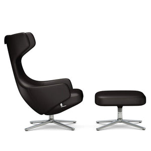 Grand Repos Lounge Chair & Ottoman lounge chair Vitra 16.1-Inch Polished Leather Contrast - Chocolate - 68 +$970.00