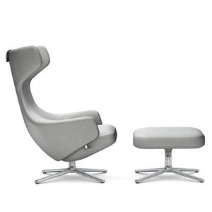 Grand Repos Lounge Chair & Ottoman lounge chair Vitra 16.1-Inch Polished Cosy Contrast - Pebble Grey - 01