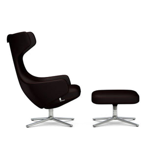 Grand Repos Lounge Chair & Ottoman lounge chair Vitra 18.1-Inch Polished Cosy Contrast - Dark Aubergine - 06