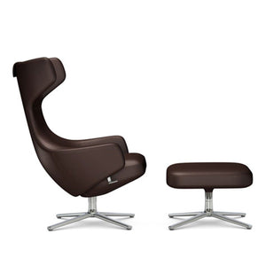 Grand Repos Lounge Chair & Ottoman lounge chair Vitra 18.1-Inch Polished Leather Contrast - Marron - 69 +$970.00