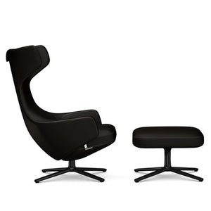 Grand Repos Lounge Chair & Ottoman lounge chair Vitra 16.1-Inch Basic Dark Cosy Contrast - Velvet Brown - 04
