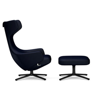 Grand Repos Lounge Chair & Ottoman lounge chair Vitra 16.1-Inch Basic Dark Cosy Contrast - Night Blue - 09