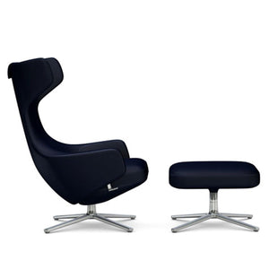 Grand Repos Lounge Chair & Ottoman lounge chair Vitra 16.1-Inch Polished Cosy Contrast - Night Blue - 09