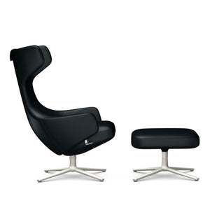 Grand Repos Lounge Chair & Ottoman lounge chair Vitra 18.1-Inch Soft Light Leather Contrast - Nero - 66 +$970.00