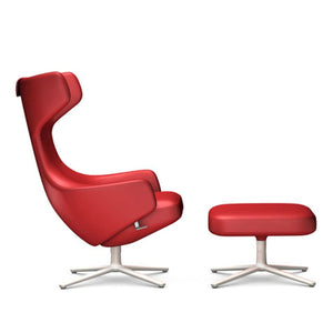 Grand Repos Lounge Chair & Ottoman lounge chair Vitra 18.1-Inch Soft Light Leather Contrast - Red - 70 +$970.00