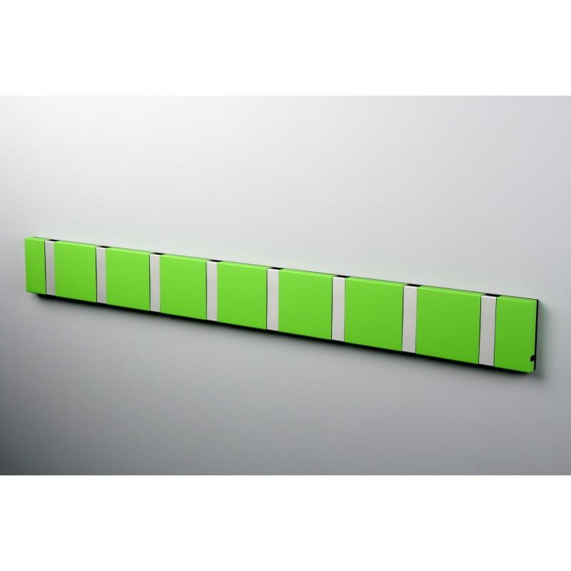 Knax Horizontal Colored Coat Hook Coat Hooks Loca 8 hooks Aluminum Green lime