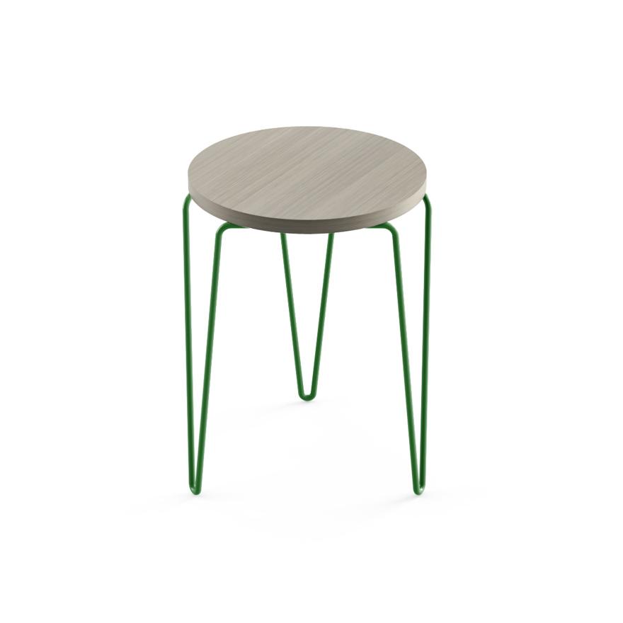 Florence Knoll Hairpin Stacking Table table Knoll Grey Ash Green powder-coat base