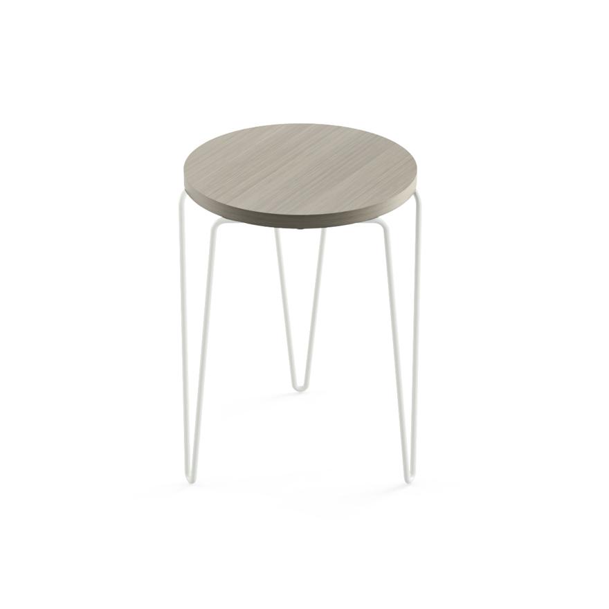 Florence Knoll Hairpin Stacking Table table Knoll Grey Ash white powder-coat base
