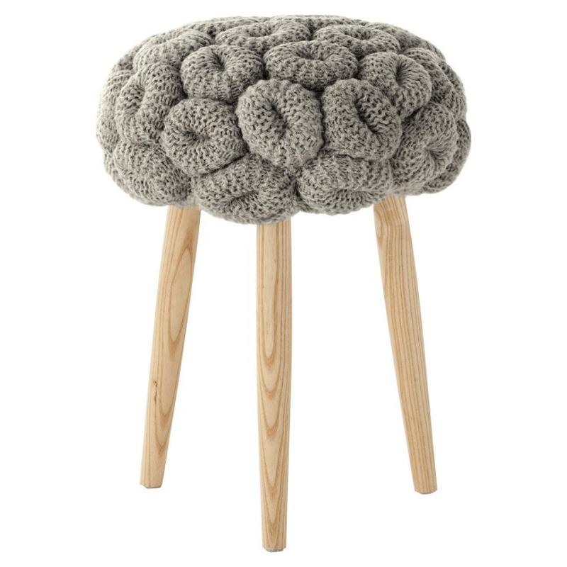 Knitted Stool Stools Gan Gray - Dia.14" x H 20"