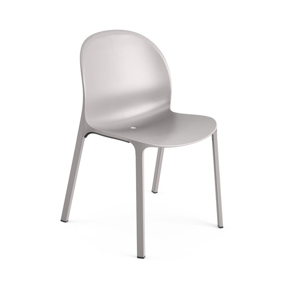 Olivares Aluminum Stacking Chair Side/Dining Knoll Grey
