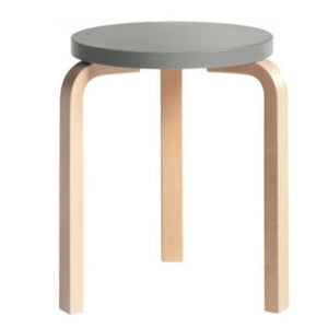 Stool 60 Stools Artek Grey Lacquered Seat - Legs Natural Lacquered +$20.00 