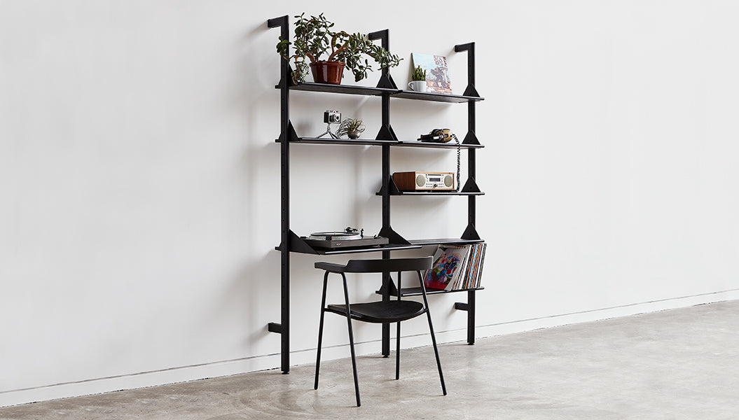 Branch-2 Shelving Unit w/ Desk Shelves Gus Modern
