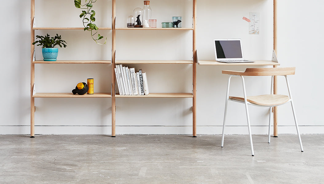 Branch-3 Shelving Unit w/ Desk Shelves Gus Modern