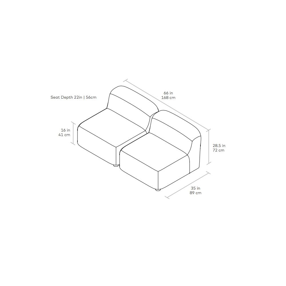 Circuit Modular Armless Chair - Set of 2 lounge chair Gus Modern