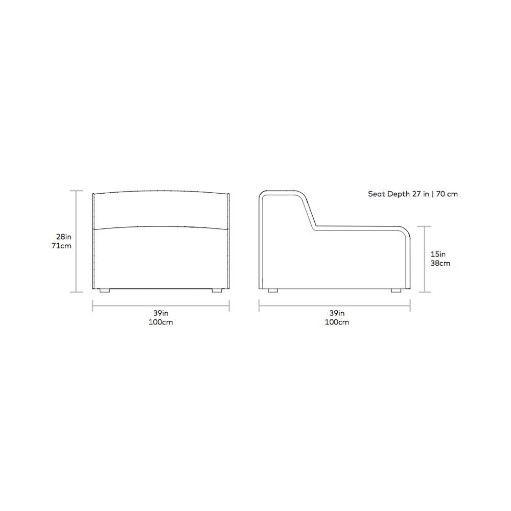 Nexus Armless Chair Chairs Gus Modern