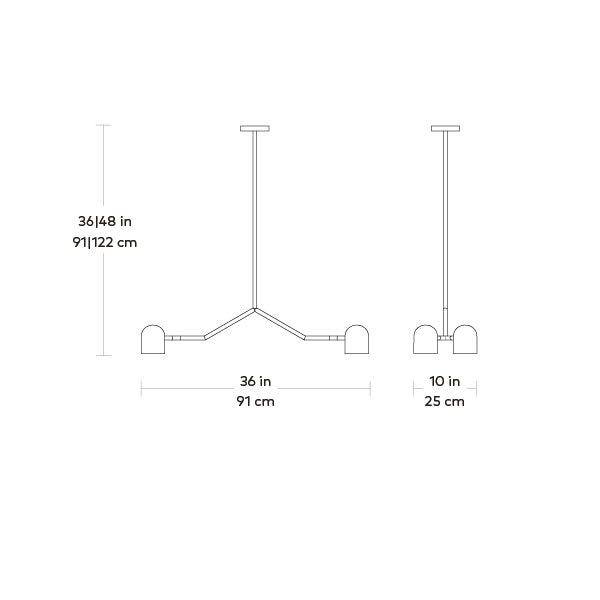 Tandem 4-Head Pendant Lamp Pendant Lights Gus Modern