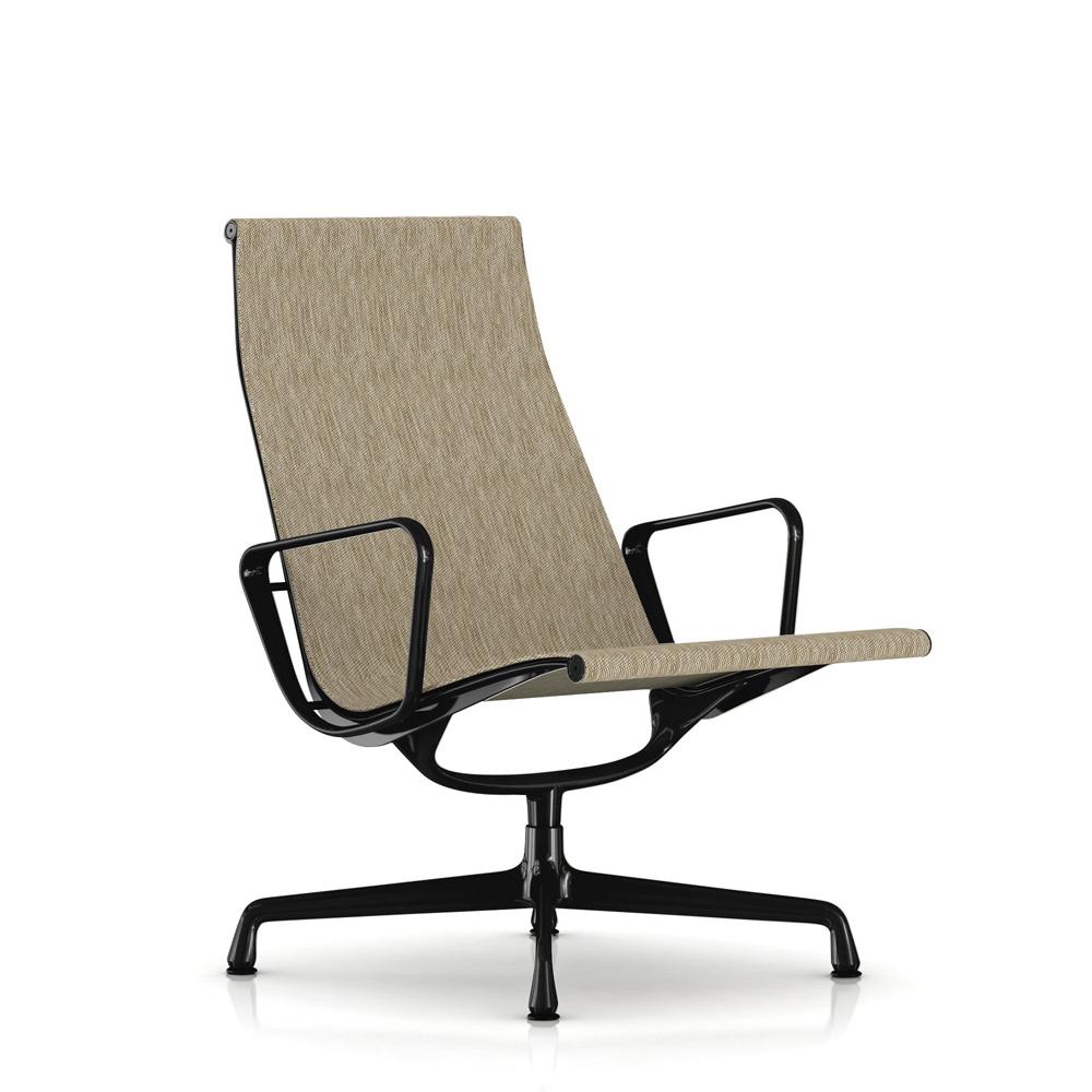 Eames Outdoor Aluminum Lounge Chair Outdoors herman miller Black Base/Frame Jute Outdoor Weave Fabric