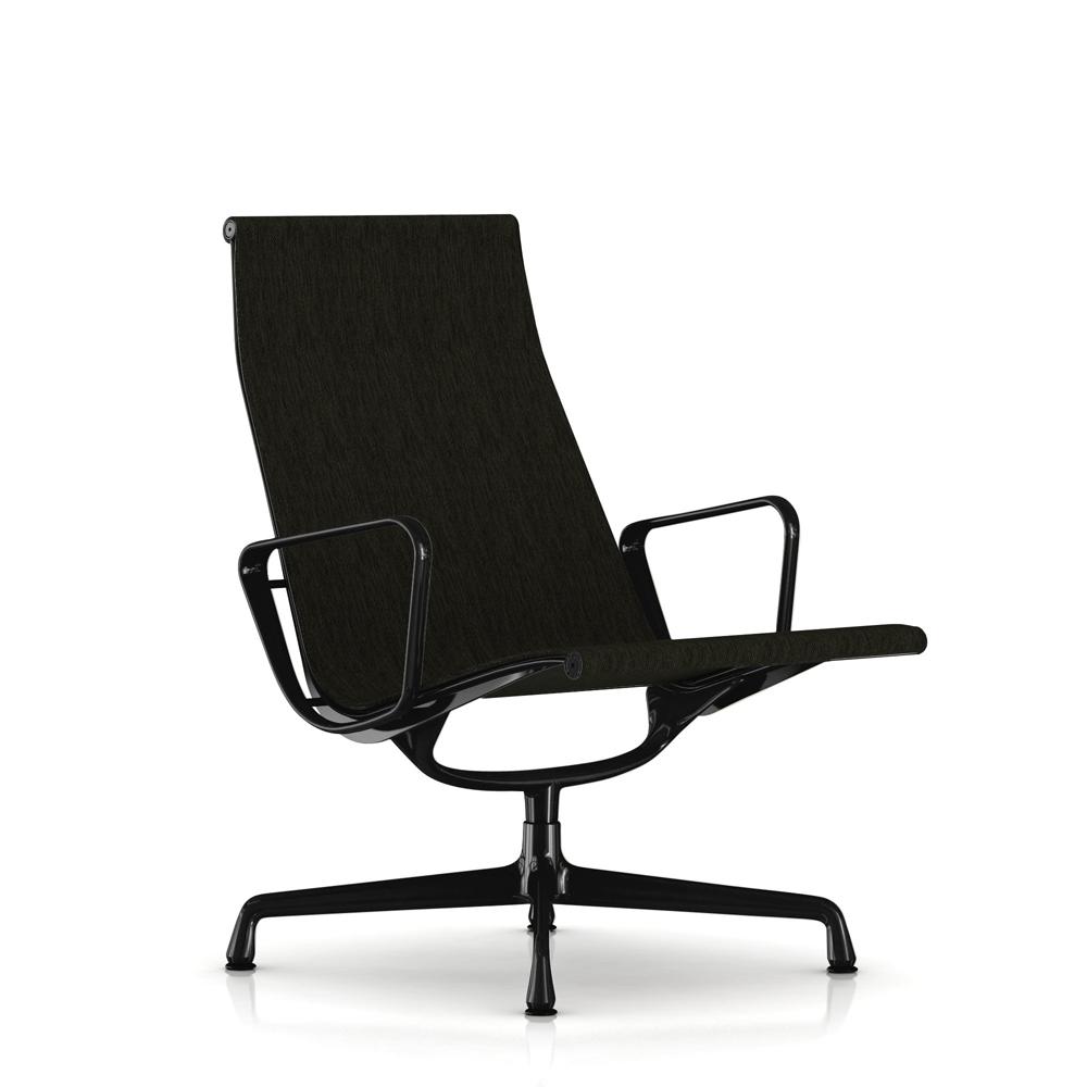 Eames Outdoor Aluminum Lounge Chair Outdoors herman miller Black Base/Frame Graphite Outdoor Weave Fabric