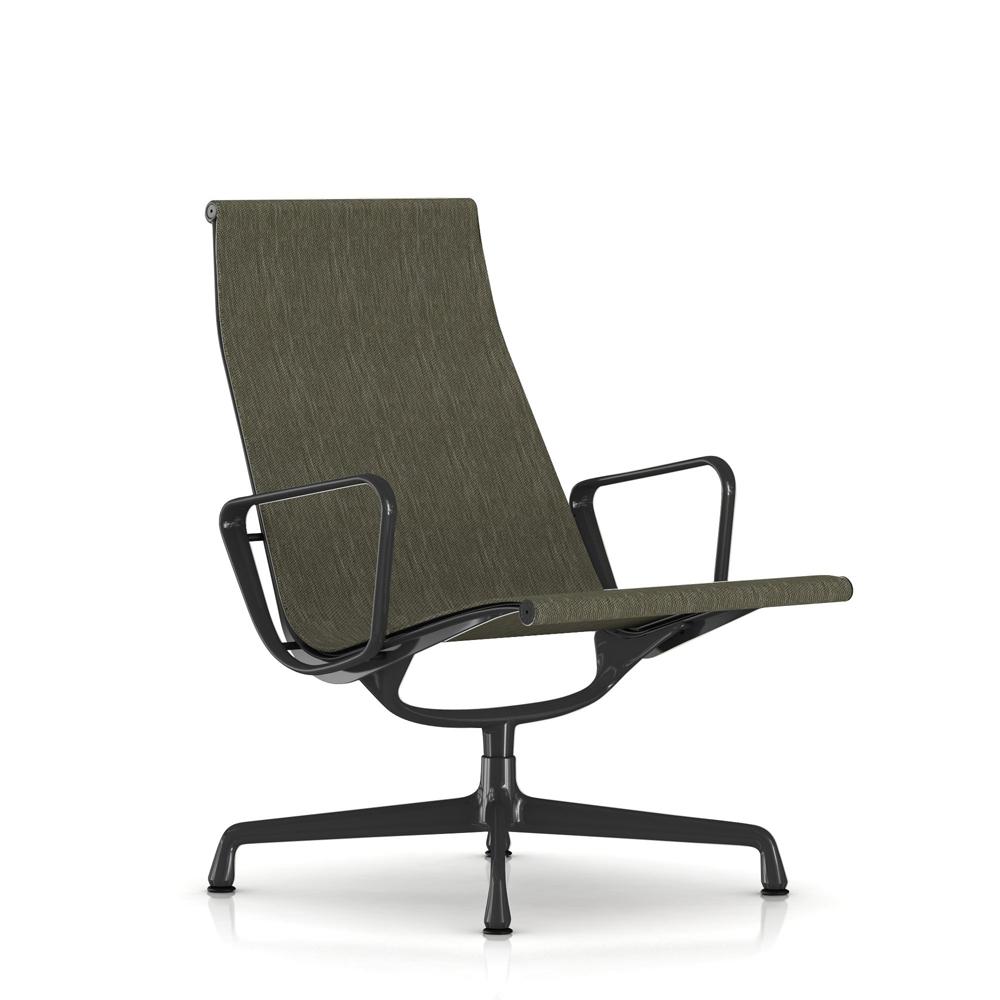 Eames Outdoor Aluminum Lounge Chair Outdoors herman miller Graphite Satin Base/Frame Lead Outdoor Weave Fabric