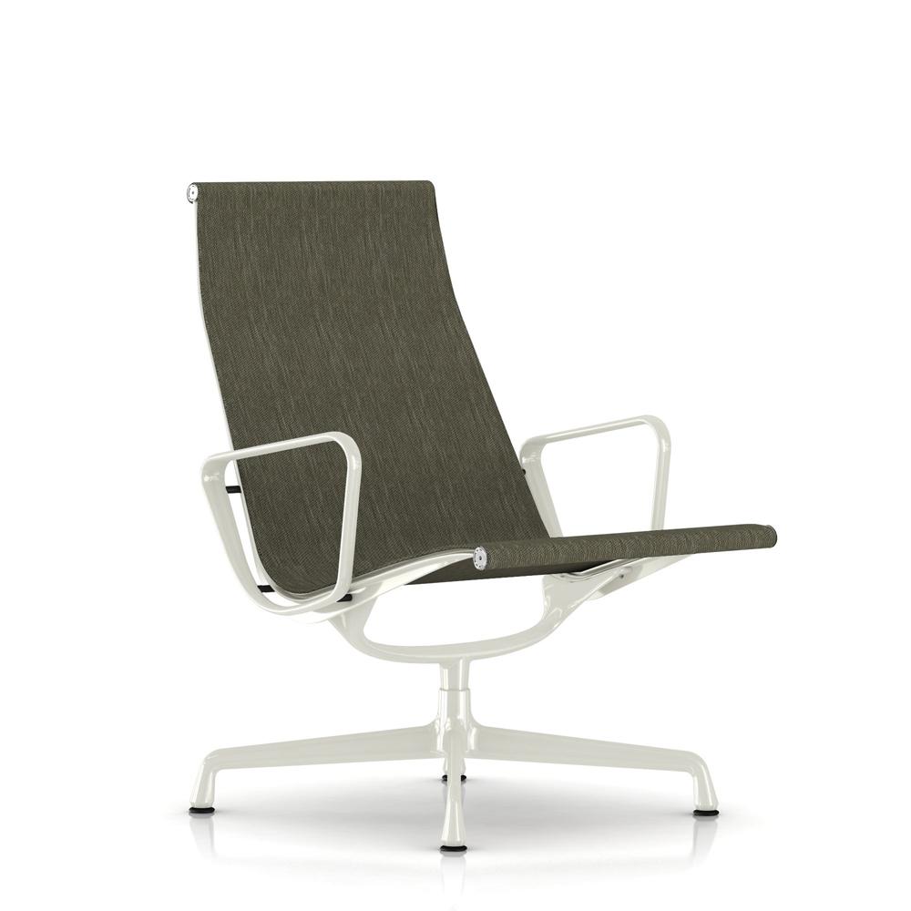 Eames Outdoor Aluminum Lounge Chair Outdoors herman miller White Base/Frame Lead Outdoor Weave Fabric