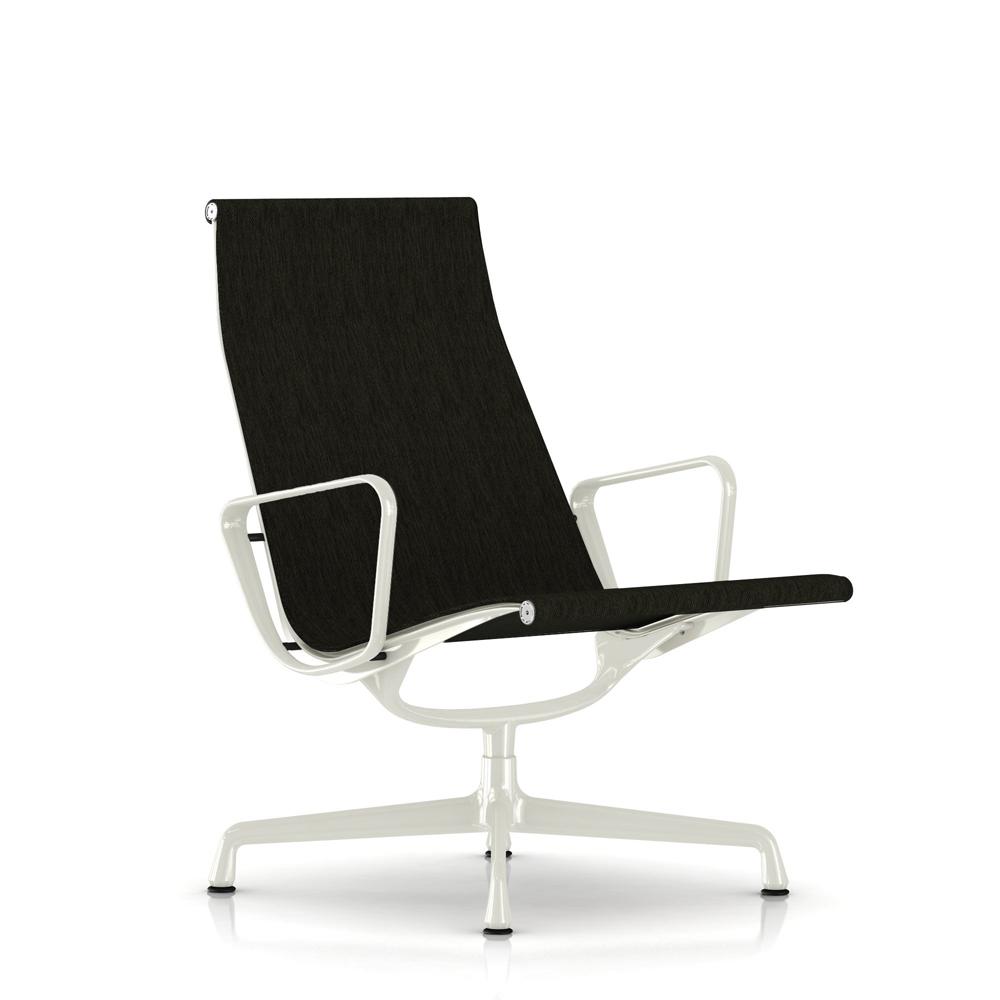 Eames Outdoor Aluminum Lounge Chair Outdoors herman miller White Base/Frame Graphite Outdoor Weave Fabric