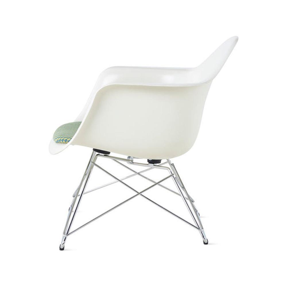 Eames Molded Armchair With Low Wire Base and Seat Pad lounge chair herman miller