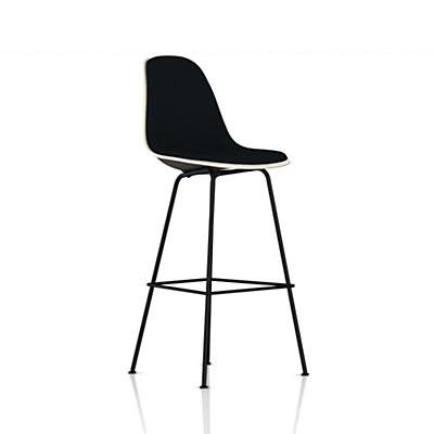 Eames Molded Plastic Upholstered Bar Stool bar seating herman miller