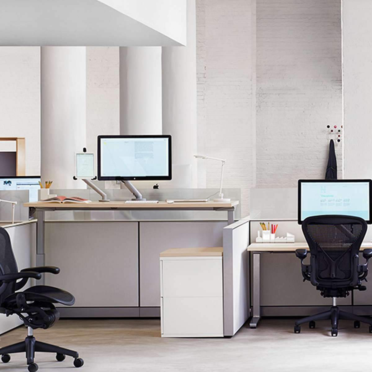 Renew Sit-to-Stand Rectangular Table with C-Foot Desk herman miller