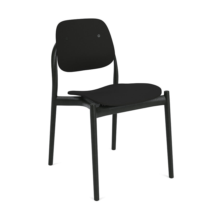 Iquo Chair Armless with Plastic Seat & Back Side/Dining Knoll Black