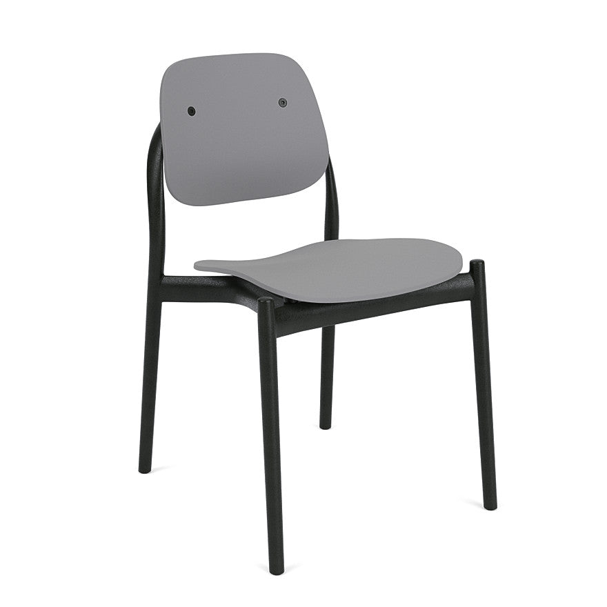 Iquo Chair Armless with Plastic Seat & Back Side/Dining Knoll Dark Grey