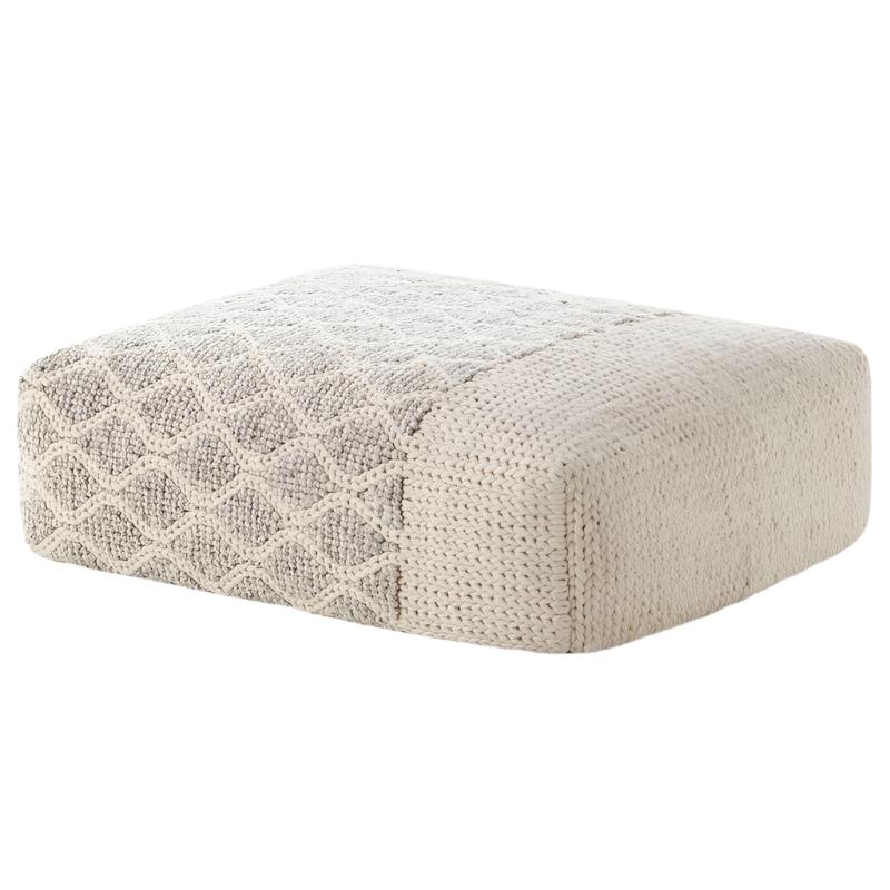 Mangas Space Rectangular Rhombus Pouf Pouf Gan Ivory