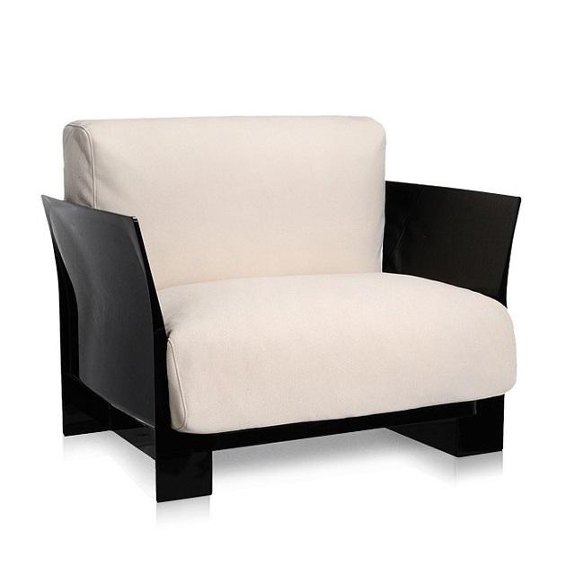 Pop Chair Lounge Chair Kartell Black Ecru