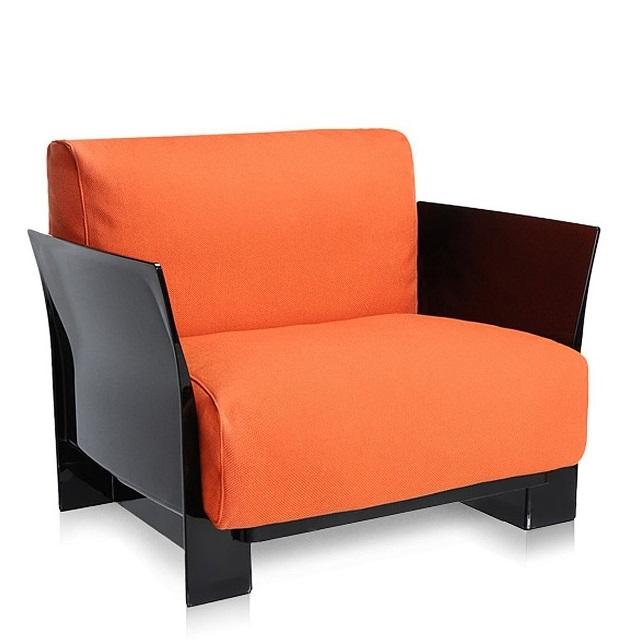 Pop Chair Lounge Chair Kartell Black Orange